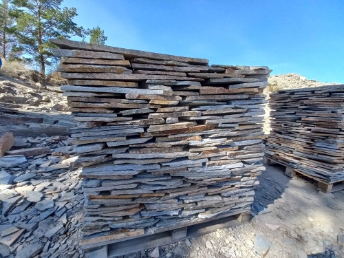 Плитняк златолит серебристый для фасада купить в Одинцово