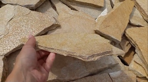 Плитняк златолит жёлтый для фасада 1,5-3 см купить в Одинцово